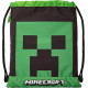 ZAINETTO COULISSE MINECRAFT CREEPER ORIGINAL ZAINO A SACCA NERO VERDE 1ZIP SPALLACCI NERI 42X35CM PANINI SCUOLA ITALY