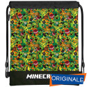 ZAINETTO COULISSE MINECRAFT ORIGINAL ZAINO A SACCA MULTICOLOR 1 ZIP SPALLACCI NERI 42X35CM PANINI SCUOLA ITALY