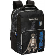 ZAINO SCUOLA ORGANIZZATO ATTACK ON TITAN COMIX ANIME ATTACCO DEI GIGANTI43X31X17+5CM2ZIP TASCA C/ZIP PANINI SCUOLA ITALY