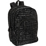 ZAINO SCUOLA ORGANIZZATO COMIX SPECIAL QUILTED BLACK 3+1 ZIP 45X33CM BASE12+6CM PRODOTTO UFFICIALE PANINI SCUOLA ITALY