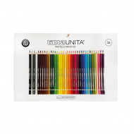 PASTELLI LEGNO TINTA UNITA MINA 4MM 36 COLORI A LEGNO ALTISSIMA QUALITÀ ANTIBACTERIAL ASTUCCIO MATITA CON SEGNANOME