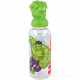 BORRACCIA TRITAN 560ML HULK MARVEL ORIGINALE IN PLASTICA BOTTIGLIA TRASPARENTE RIGIDA TAPPO 3D PUGNO UOMO VERDE