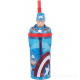 BICCHIERE CON CANNUCCIA TRITAN 3D CAPITAN AMERICA 360ML BLU CANNUCCIA ROSSA SUPER EROI MARVEL ORIGINAL