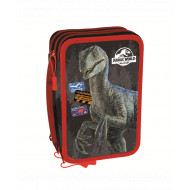 ASTUCCIO CORREDO SCUOLA 3 ZIP A LIBRO JURASSIC WORLD ORIGINAL INTERNO 45 PEZZI GIOTTO/FILA/TRATTO CANCELLIK.GUT ITALY