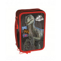 ASTUCCIO CORREDO SCUOLA 3 ZIP A LIBRO JURASSIC WORLD ORIGINAL INTERNO 45 PEZZI GIOTTO/FILA/TRATTO CANCELLIK.GUT ITALY