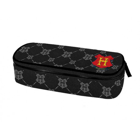 ASTUCCIO OVALE SCUOLA HARRY POTTER NERO 23X10X5CM 1 ZIP +TASCA INTERNA C/ZIP+PATTINA PORTAPENNE GUT SCUOLA ITALY