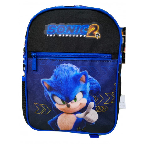 ZAINO ASILO E TEMPO LIBERO SONIC2 THE HEDGEHOG ZAINETTO 28,5X26X10CM 1ZIP +TASCA C/ZIP+2 PORTABORRACCE UTILE PER VIAGGI