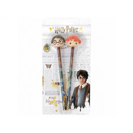 SET 2 MATITE HARRY POTTER CON TOPPER SAGOMATO TESTONE CANCELLERIA DA COLLEZIONE WIZARDING WORLD.GUT SCUOLA ITALY