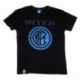 T-SHIRT FC INTERNAZIONALE TAGLIA S NERA CON STAMPA BLU 100% COTONE PRODOTTO UFFICIALE