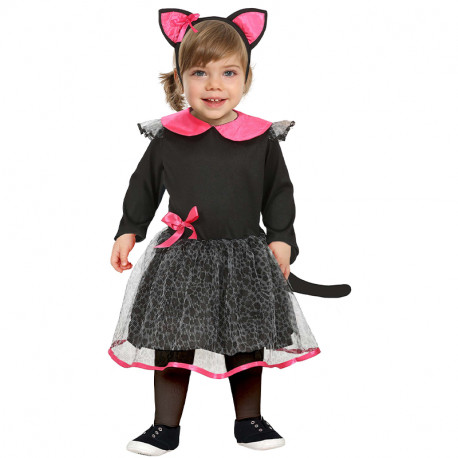 COSTUME GATTINO NERO BABY 12/18 MESI VESTITO E CERCHIETTO ROSANERO PER TRAVESTIMENTI DI CARNEVALE E HALLOWEEN NO ACCSS