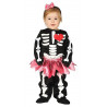 COSTUME SKELETON BABY 12/18 MESI VESTITO SCHELETRO MONOTUTA TUTÙ E CERCHIETTO PER TRAVESTIMENTI DI HALLOWEEN NO ACCESS