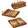 COFANETTO IN LEGNO PREGIATO SCHACCHI DAMA BACKGAMMON SCACCHIERA A LIBRO 30X30X3CM CHIUSA 30X16X5,8 DAL NEGRO ITALY