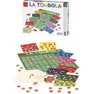 LA TOMBOLA DAL NEGRO 48 CARTELLE CON FINESTRELLE+SACCHETTO CON 90 NUMERI IN LEGNO+TABELLONE+LIBRO REGOLE GIOCO