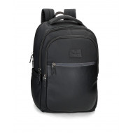 ZAINO LAVORO E DA VIAGGIO NERO XL FRONTIER PEPE JEANS LONDON 31X44X15CM ADATTABILE AL TROLLEY 3 ZIP PORTA TABLET E PC