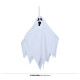 PENDENTE BIANCO 50CM FANTASMA CON LUCI LED COLORATE A INTERMITTENZA PER ALLESTIMENTI DI HALLOWEEN E PARTY HORROR GHOST