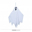 PENDENTE BIANCO 50CM FANTASMA CON LUCI LED COLORATE A INTERMITTENZA PER ALLESTIMENTI DI HALLOWEEN E PARTY HORROR GHOST