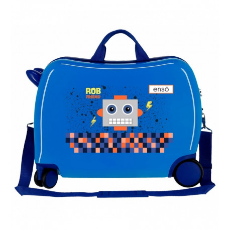 TROLLEY CAVALCABILE DA VIAGGIO ABS ENSÒ ROB FRIEND 4RUOTE 2DOPPIE GIREVOLI 360*VALIGIA 52X20X38CM CHIUSURA A COMBINAZ