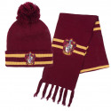 SET 2 PEZZI HARRY POTTER GRYFFiNDOR CAPPELLO E SCIARPA BORDEAUX CON RIGHE GIALLE E LOGO WIZARDING WORLD ORIGINAL