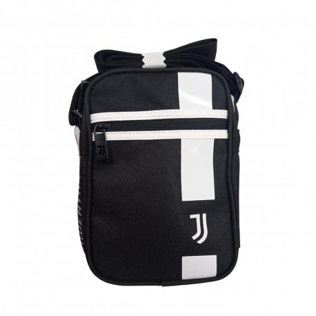 BORSELLO TRACOLLINA FC JUVENTUS OFFICIAL PRODUCT 22X16X6CM 1 ZIP + TASCA CON ZIP NERA E BIANCA CON LOGO DA SEVEN ITALY