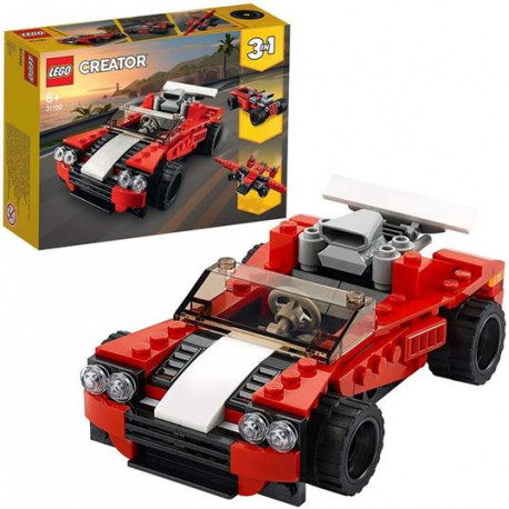 SCATOLINA LEGO CREATOR AUTO SPORTIVA 3IN 1 MATTONCINI PER COSTRUZIONI 6+ANNI CON LIBRICINO E ISTRUZIONI OFFICIAL PRODUCT