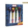 SET 4 PENNE A SFERA MARVEL SUPER EROI CON TOPPER SAGOMATO CAPITAN AMERICA IRON MAN HULK SPIDER MAN ORIGINAL