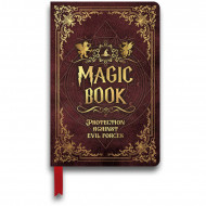 MAGIC BOOK LIBRO MAGICO 46 PAGINE BIANCHE COPERTINA RIGIDA MARRONE STAMPA ORO 22X15CM PROTECTION AGAINST EVIL FORCES
