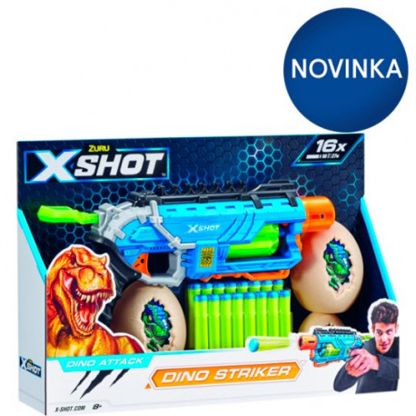 PISTOLA NERF X SHOT DINO ATTACK DINO STRIKER CON 16DARDI+ACCESSORI GIOCATTOLO PER BAMBINI 8+ANNI HASBRO OFFICIAL PRODUCT