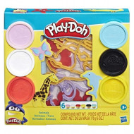 SET PLAY DOH ANIMALS FORMINE +6 VASETTI PASTA MODELLABILE NON TOSSICO GIOCA E IMPARA HASBRO OFFICIAL PRODUCT