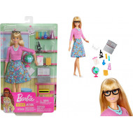 BARBIE INSEGNANTE SET BAMBOLA DOLL TEACHER YOU CAN BE+MAPPAMONDO+PC+MICROSCOPIO+ACCESSORI 3+ANNI MATTEL OFFICIAL PRODUCT