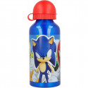 BORRACCIA ALLUMINIO 400ML SONIC THE HEDGEHOG CON STAMPA SONIC BLU TAPPO ROSSO OFFICIAL PRODUCT IMPORT.REAL TRADE ITALY