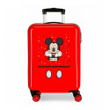 TROLLEY DA VIAGGIO ABS 4RUOTE MICKEY THINGS DISNEY VALIGIA TOPOLINO ROSSA BAG.A MANO 55X38X20CM 2 CHIUS.A COMBINAZ