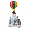 CARILLON PAESAGGIO MUSICALE INNEVATO CON MOGLOFIERA DI BABBO NATALE 17X35 CM GUIRMA CON LUCI NATALE