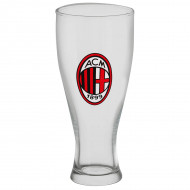 BICCHIERE BIRRA AC MILAN 415ML H19XCM VETRO CON LOGO BEER MUG SCATOLATO AC MILAN1899OFFICIAL PRODUCT GIEMME TORINO ITALY