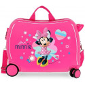 TROLLEY DA VIAGGIO CAVALCABILE MINNIE LOVE DISNEY 4RUOTE VALIGIA BAGAGLIO A MANO FUCSIA 50X38X20CM+CORDA TRAINO TOPOLINA