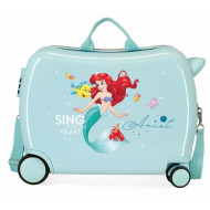 TROLLEY CAVALCABILE4 RUOTE ABS SING ARIEL DISNEY ORIGINAL 50X38X20CM VALIGIA SIRENETTA BAGAGLIO A MANO CHIUS.A COMBINAZI