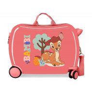 TROLLEY CAVALCABILE4 RUOTE ABS BAMBY CORAL DISNEY ORIGINAL 50X38X20CM VALIGIA TOPOLINA BAGAGLIO A MANO CHIUS.A COMBINAZI