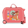 TROLLEY CAVALCABILE4 RUOTE ABS BAMBY CORAL DISNEY ORIGINAL 50X38X20CM VALIGIA TOPOLINA BAGAGLIO A MANO CHIUS.A COMBINAZI