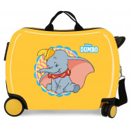 TROLLEY CAVALCABILE 4 RUOTE ABS DUMBO OCRA DISNEY ORIGINAL 50X38X20CM VALIGIA ELEFANTINO BAGAGLIO A MANO CHIUS.A COMBINAZI