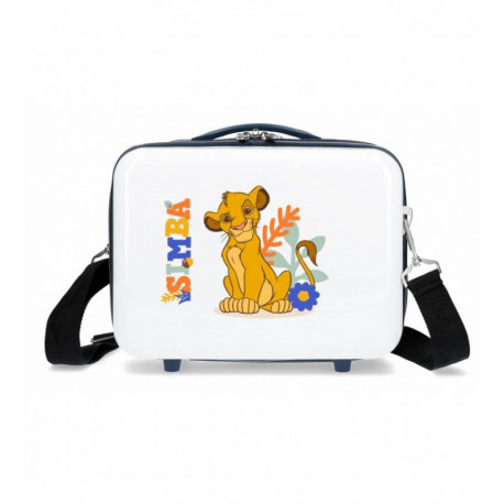 BEAUTY CASE DA VIAGGIO ABS SIMBA COLORS DISNEY 30X23X16CM NECESSER CON TRACOLLA TIRANTE E FASCIA AGGANCIABILE AL TROLLEY