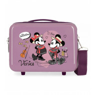 BEAUTY CASE DA VIAGGIO ABS LETS MICKEY E MINNIE DISNEY ORIGINAL CON TRACOLLA VALIGIA30X23X16CM AGGANCIABILE AL TROLLEY