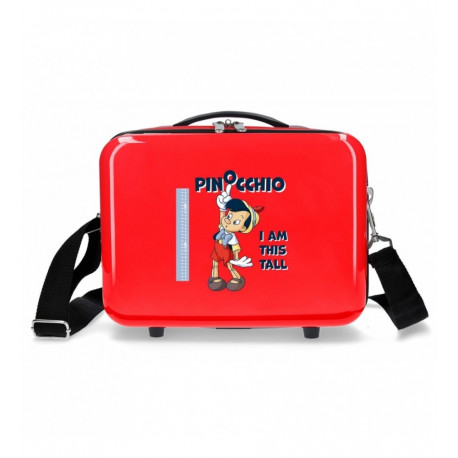 BEAUTY CASE DA VIAGGIO ABS PINOCCHIO BURATTINO DISNEY ORIGINAL CON TRACOLLA VALIGIA30X23X16CM AGGANCIABILE AL TROLLEY