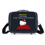 BEAUTY CASE DA VIAGGIO ABS HELLO KITTY BOW ORIGINAL CON TRACOLLA VALIGIA BLU 30X23X16CM AGGANCIABILE AL TROLLEY