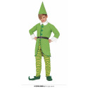 VESTITO ELFO 7-9 ANNI GREEN ELF NATALE BAMBINO BAMBINA UNISEX COMPLETO DI CAPPELLO MAGLIA CINTURA PANTALONI - NO SCARPE
