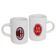 SET 2 TAZZINE DA CAFFÈ AC MILAN 1899 IN CERAMICA WE THE PROUD BIANCA CON LOGO OFFICIAL PRODUCT GIEMME TORINO ITALY