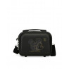 BEAUTY CASE DA VIAGGIO ABS MICKEY OUTLINE NERO DISNEY 30X23X16CM MINI VALIGIA CON TRACOLLA E FASCIA AGGANCIO PER TROLLEY