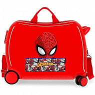 TROLLEY DA VIAGGIO CAVALCABILE SPIDER MAN COMIC MARVEL 4RUOTE VALIGIA BAG.A MANO 50X38X20CM+TRACOLLA+CORDA DA TRAINO