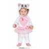 COSTUME CARNEVALE GATTINA BABY 12/18MESI VESTITO MICIO KITTY TUTONE CON FIOCCO GONNELLINO E CAPPUCCIO NO ACCESSORI