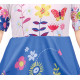 COSTUME MIRABEL 3/4ANNI RAGAZZA INCANTEVOLE PER TRAVESTIMENTI CARNEVALE VESTITO STAMPA FIORI E FARFALLE NO ACCESSORI