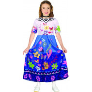 COSTUME MIRABEL 3/4ANNI RAGAZZA INCANTEVOLE PER TRAVESTIMENTI CARNEVALE VESTITO STAMPA FIORI E FARFALLE NO ACCESSORI