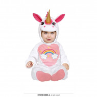 COSTUME CARNEVALE UNICORNO BAMBINA 18/24 MESI VESTITO COMPLETO TUTONE E CAPPUCCIO CON CORNO A TEMA FIABE NO ACCESSORI